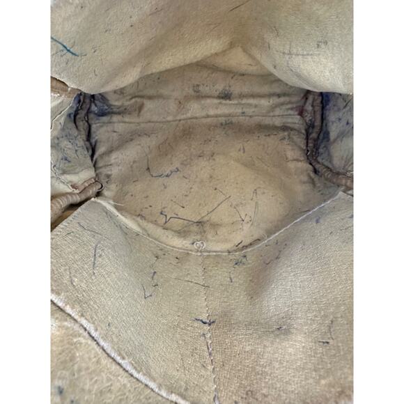 Vintage Brown Genuine Leather Backpack Rucksack Murse unisex Made in Italy Y2K - Picture 9 of 11